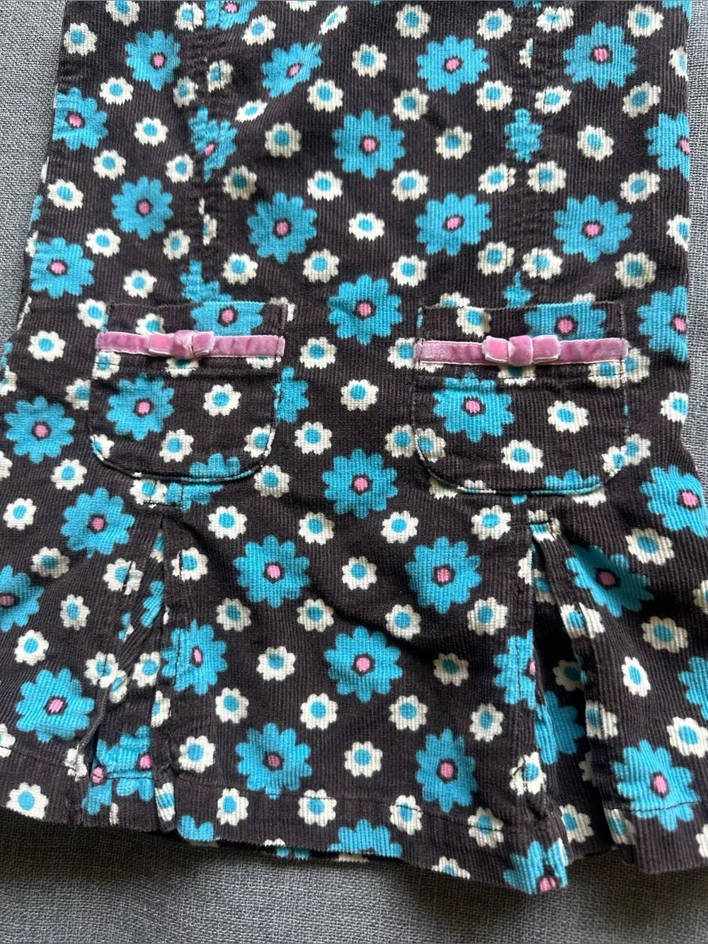 Girl’s Mini Boden Corduroy Floral Dress